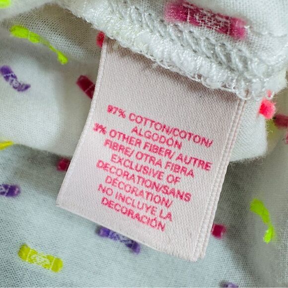 Victoria’s Secret Embroidered Neon Print Pajama Shirt White Multi Large - Picture 10 of 12